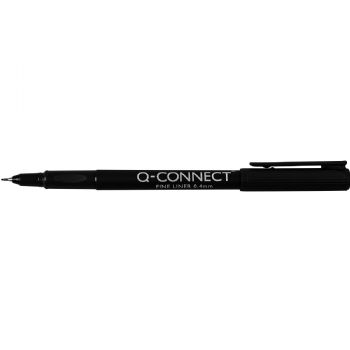 Højtudviklet Fiberpen Q-Connect 0,4 med hætte, sort