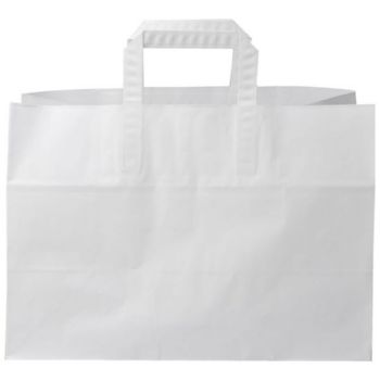 WhiteLabel Bærepose papir 17L 80g 17x35x24,5cm hvid 200stk