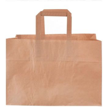 WhiteLabel Bærepose papir 17L 70g 17x35x24,5cm brun 200stk