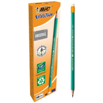 BIC Evolution HB blyant med viskelæder grøn