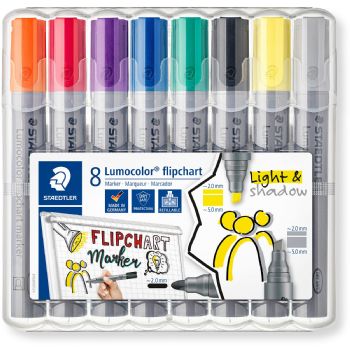 Staedtler Lumocolor Flipchart markere 2-5mm 8 farver