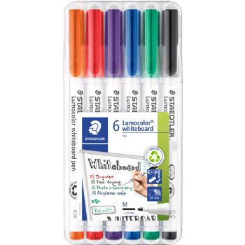 Staedtler Lumocolor 301 whiteboardpenne 6 farver