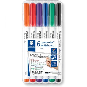 Staedtler Lumocolor 301 whiteboardtusser 6 farver