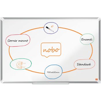 Nobo Premium Plus emaljeret whiteboard 90x60cm hvid