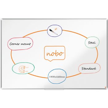 Nobo Premium Plus stål whiteboard 180x120cm hvid