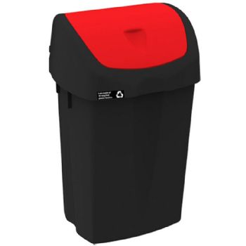 WhiteLabel Nordic Recycle affaldsspand med låg 25 ltr sort/rød