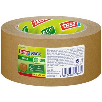 Emballagetape Tesa 50 mm x 50 m 60% biomateriale, brun