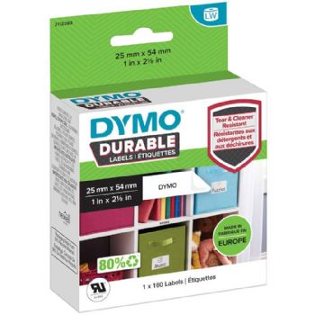 Dymo Durable etiketter 25x54mm hvid