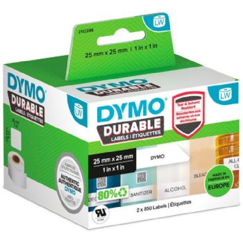 Dymo Durable 25x25mm etiketter hvid