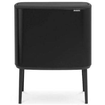 Brabantia BO vippelågsspand 3x11L Matt Black