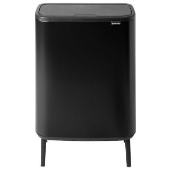 Brabantia BO High vippelågsspand 2x30L Matt Black