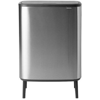 Brabantia BO High vippelågsspand 2x30L Matt Steel