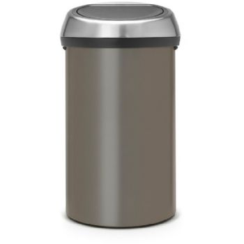 Brabantia Touch Bin vippelågsspand 60L Platinum/Matt Steel