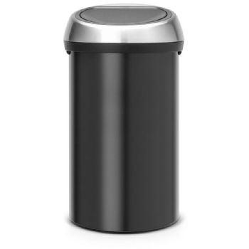 Brabantia Touch Bin vippelågsspand 60L Matt Black/Matt Steel