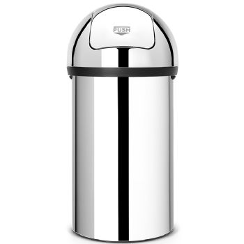 Brabantia PushBin affaldsspand 60L Brilliant Steel