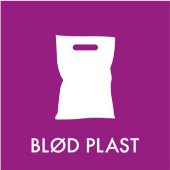 WhiteLabel Blød plast piktogram til kildesortering 12x12cm