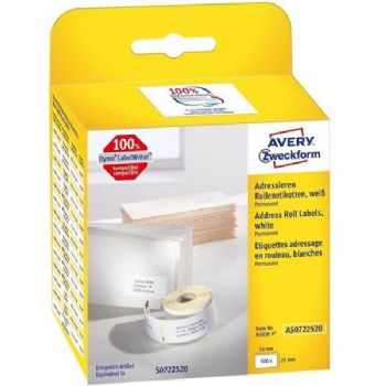 Avery adresselabel 54x25mm hvid 500stk