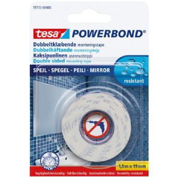 Tesa Powerbond dobbeltklæbende tape 19mmx1,5m hvid