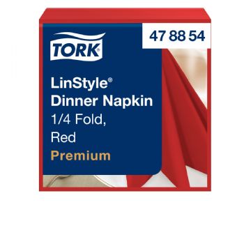 Tork 478854 Linstyle middagsservietter 1-lags 39x39cm rød 50stk