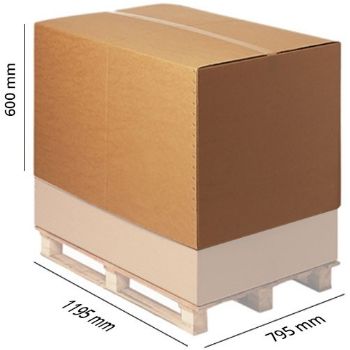 WhiteLabel Containerkasse teleskoptop 7mm 1195x795x600mm brun