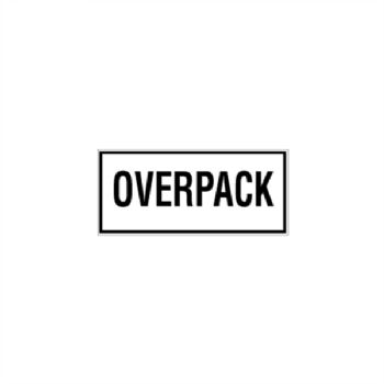 WhiteLabel Fareetiket OVERPACK 100x100mm sort/hvid