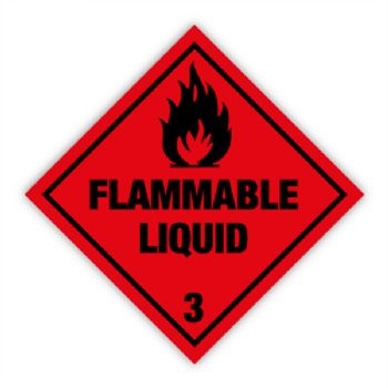 WhiteLabel Fareetiket FLAMMABLE LIQUID 100x100mm rød