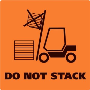 WhiteLabel Fareetiket DO NOT STACK 100x100mm orange/sort 250stk