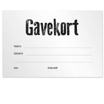 WhiteLabel Gavekort 150x100mm hvid 50stk