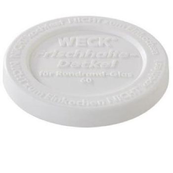 Weck låg t/patentglas Ø10,8 cm hvid plast 5 stk