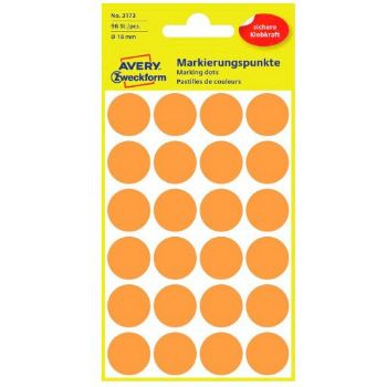 Avery 3173 farvekodingsdots Ø18mm lysorange