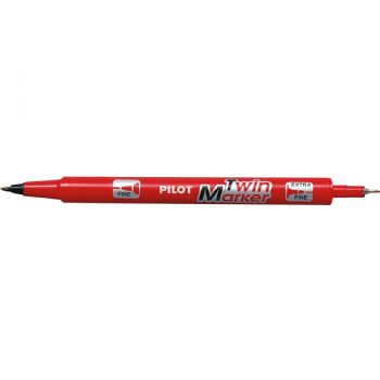 Pilot Twin 2-i-1 permanent marker 0,5mm rød