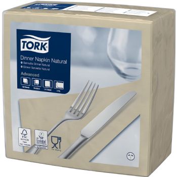 Tork 477357 Advanced middagsservietter 39x39cm natur