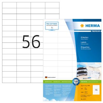 Herma 4273 52,5x21,2mm etiketark hvid 5600stk