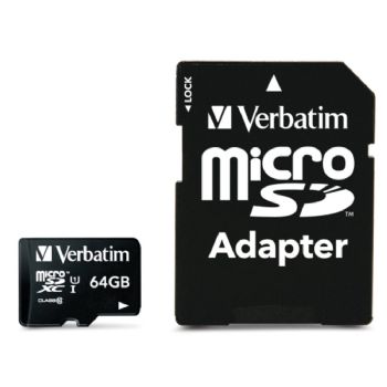 Verbatim 64GB memory card microSDHC + adapter