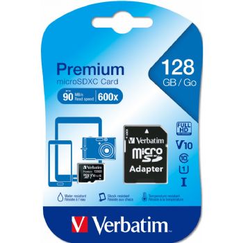 Verbatim Micro SDXC 128GB m/adapter