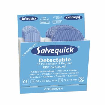 Cederroth Salvequick Detector 6754 fingerplaster blå 6x30stk