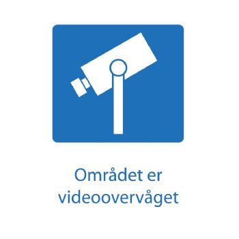 WhiteLabel A4 piktogram \'Området er videoovervåget\' blå