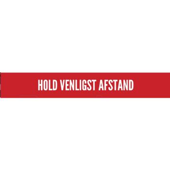 WhiteLabel Gulvmarkering \'hold venligst afstand\' 40x6cm rød/hvid