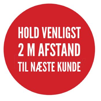 WhiteLabel Gulvmarkering "hold 2M afstand" Ø40cm rød