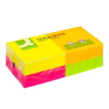 Notes Rainbow fra Q-Connect i neon 76 x 76mm 