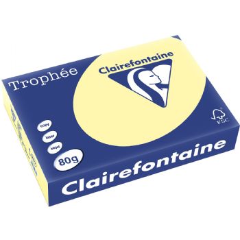 Trophee kopipapir A4 80g pastel gul 500ark