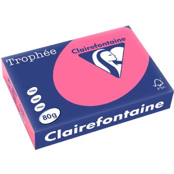 Trophee A4 kopipapir 80g stærk pink 500ark