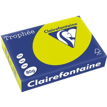 Trophee A4 kopipapir 80g fluo grøn 500ark