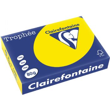 Trophee A4 kopipapir 80g fluo gul 500ark