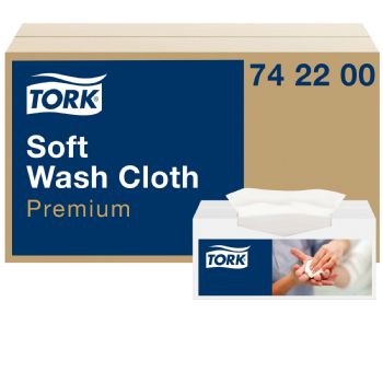 Tork 742200 Premium Soft vaskeklude 30x32cm hvid 135stk