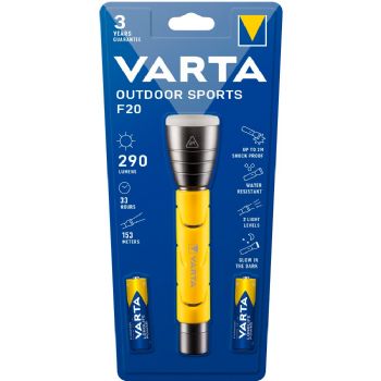 Varta Outdoor Sports F20 lommelygte gul/sort