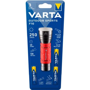 Varta Outdoor Sports F10 lommelygte rød/sort