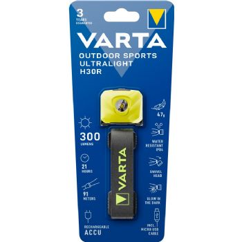 Varta Outdoor Sports Ultralight H30R pandelampe lime