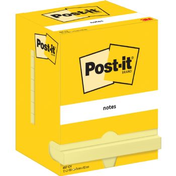 Post-it notesblok 76x102mm gul 12stk