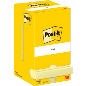 Post-it notesblok 76x76mm gul 12 blk